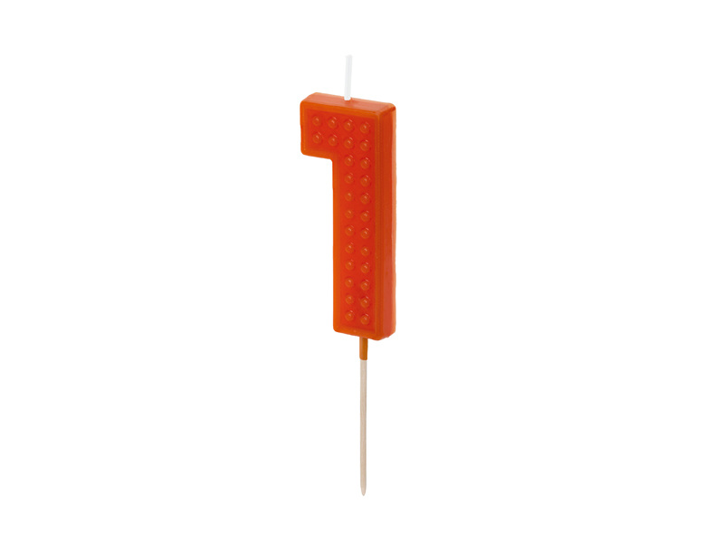 Świeczka urodzinowa Cyferka 1, 6 cm, czerwony