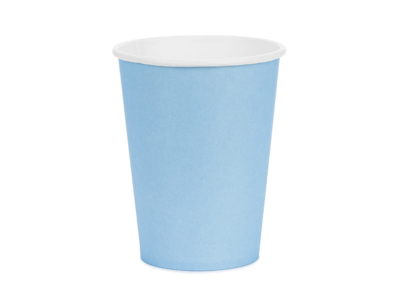 Kubeczki papierowe, jasny niebieski, 250ml (1 op. / 6 szt.)