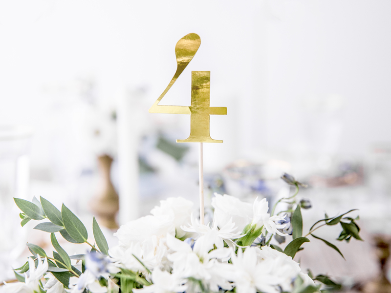 Numery na stół, złoty, 25,5-26,5cm (1 op. / 11 szt.) - obrazek 4
