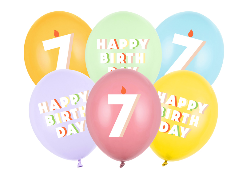 Balony 30 cm, 7, mix (1 op. / 6 szt.)