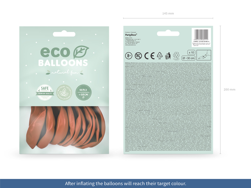 Balony Eco 26cm pastelowe, brudny róż (1 op. / 10 szt.) - obrazek 2