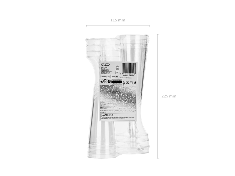 Kieliszki plastikowe do szampana, 150 ml (1 op. / 8 szt.) - obrazek 8