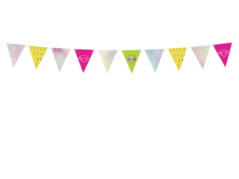 Girlanda Electric Holo - Flagietki, mix,  1,8m