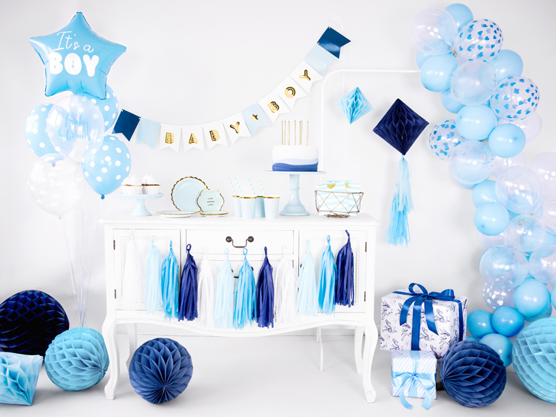 Balony 30cm, Kropki, Pastel Baby Blue (1 op. / 50 szt.) - obrazek 5