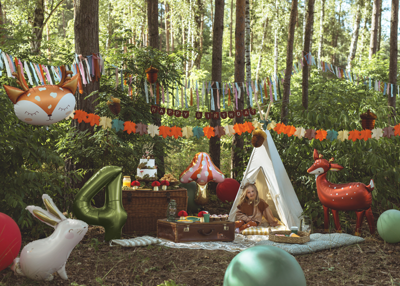 Balon foliowy Cyfra '4', 86cm, oliwkowy - obrazek 3